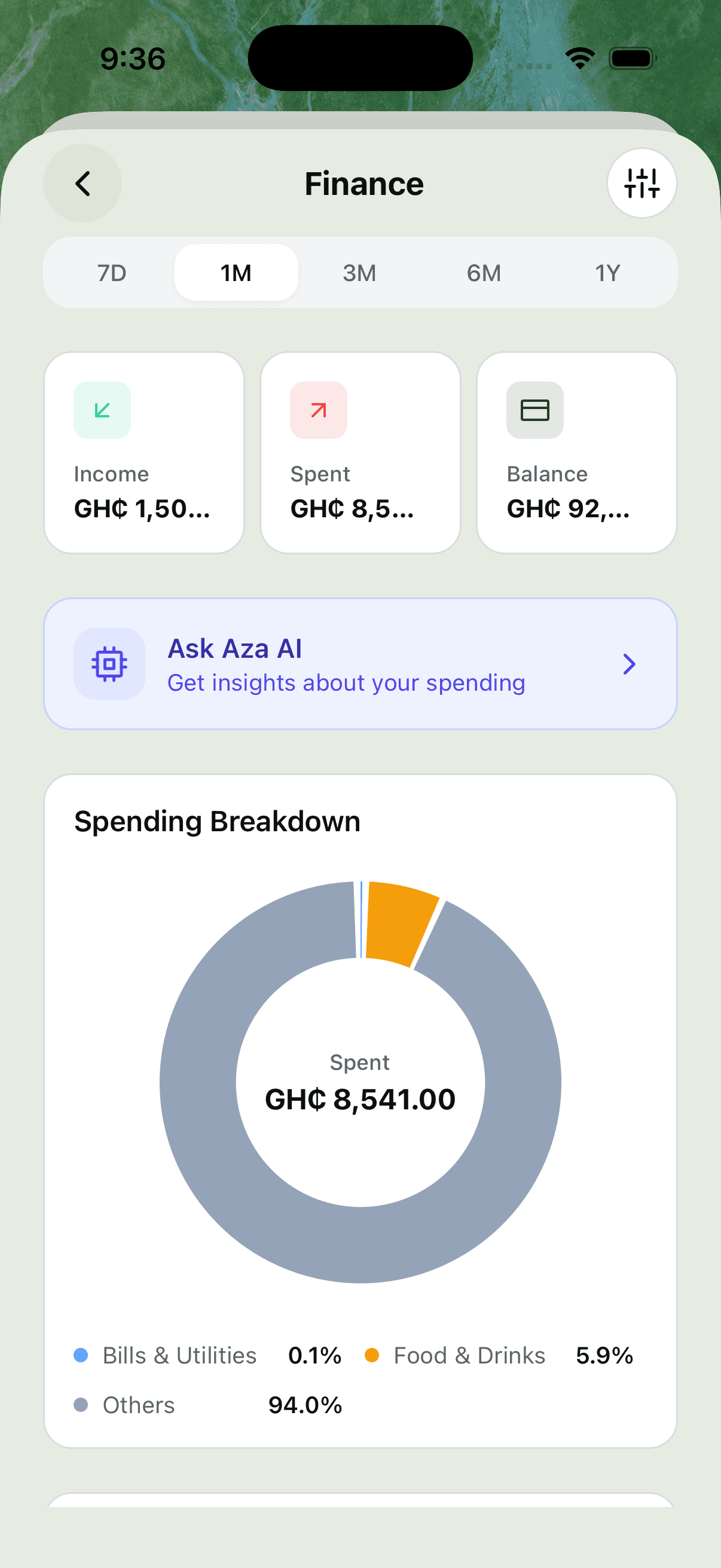 Aza app screen 3